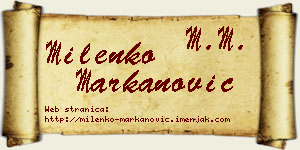 Milenko Markanović vizit kartica